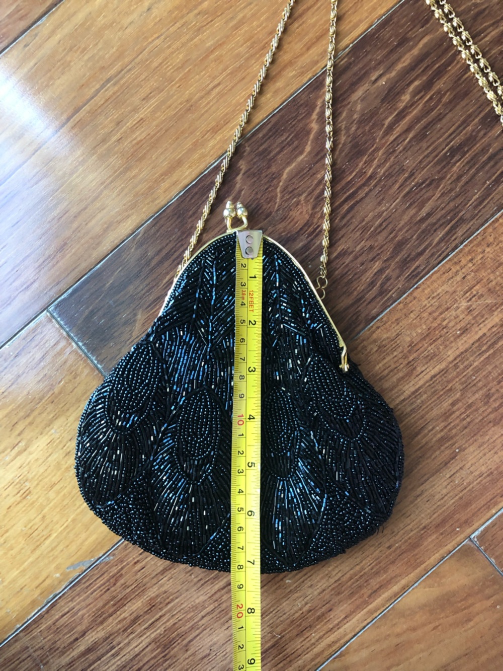 Black Beaded Evening Crossbody Bag - Picture 6 of 7